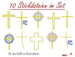 10 Stickdateien im Set Kreuze für 13x18 Rahmen religiöse Motive für Gotteslob S064-set-01